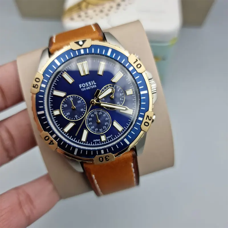 Fossil Garret Choronograph Quartz Blue Dial Men's Watch- FS5625